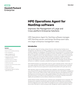 HPE Operations Agent for NonStop software that improves the