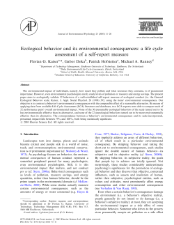 Ecological behavior and its environmental
