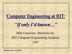Computer Engineering at RIT - RIT