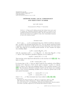 GR&uml;OBNER BASES, LOCAL COHOMOLOGY AND REDUCTION