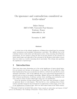 On ignorance and contradiction considered as truth