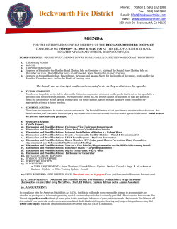 Agenda - Beckwourth Fire District