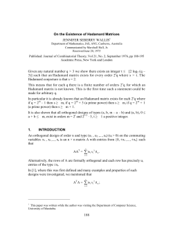 On the Existence of Hadamard matrices