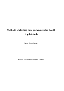 Methods of eliciting time preferences for health A pilot study