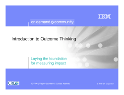 Introduction to Outcome Thinking