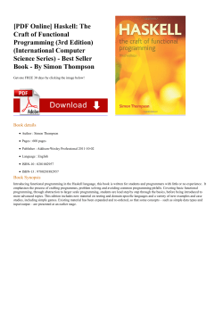 Haskell: The Craft of Functional Programming