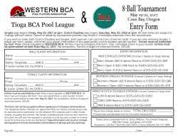 Singles play begins Friday, May 19, 2017 at 1pm