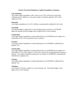 Charter Provisions for Citizen Votes on Financial issues May 2012