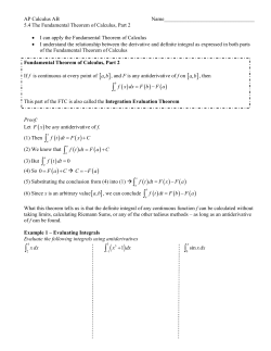 5-4 Fundamental Theorem of Calculus Part 2