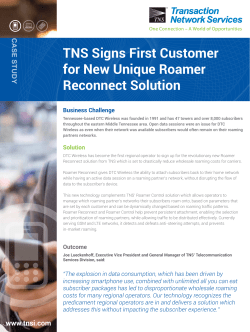 TNS Signs First Customer for New Unique Roamer Reconnect
