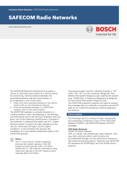 SAFECOM Radio Networks - Bosch Security Systems