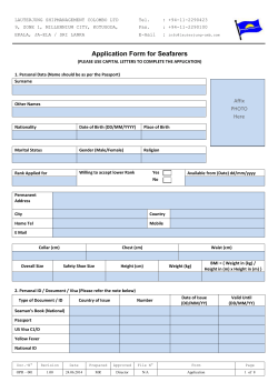 LAUTERJUNG SHIPMANAGEMENT COLOMBO LTD Tel. : +94