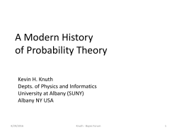 A Modern History of Probability Theory