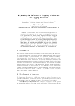 Exploring the Influence of Tagging Motivation on Tagging Behavior