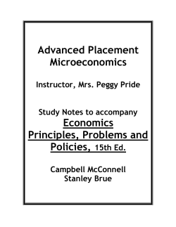 Advanced Placement Microeconomics Economics Principles
