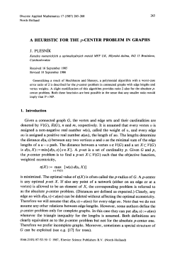 A HEURISTIC FOR THE p-CENTER PROBLEM IN