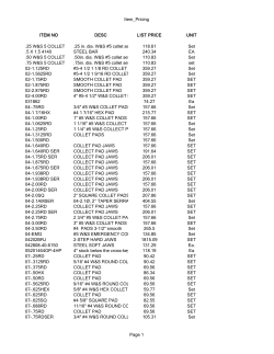 Item_Pricing Page 1 ITEM NO DESC LIST PRICE