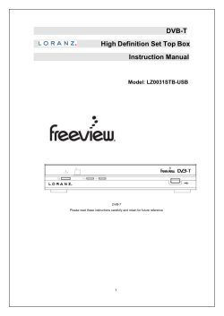 DVB-T High Definition Set Top Box Instruction
