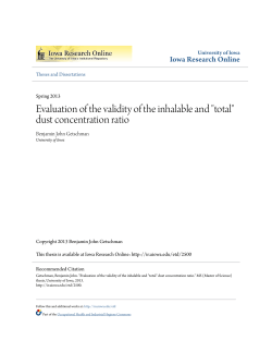 dust concentration ratio - Iowa Research Online