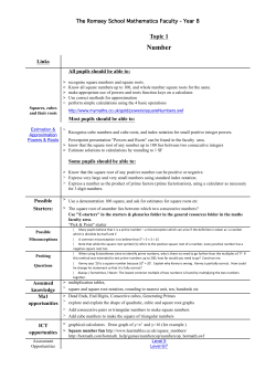 Topic 1 - Number - The Romsey School