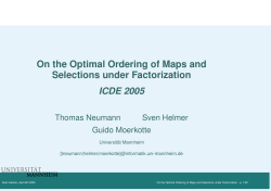 On the Optimal Ordering of Maps and Selections under Factorization