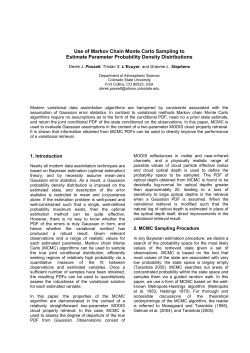 Use of Markov Chain Monte Carlo Sampling Methods to
