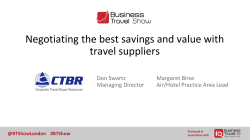 Negotiating the best savings and value with travel suppliers