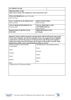 Stage 1 &ndash; Pre-Proposal Application Form