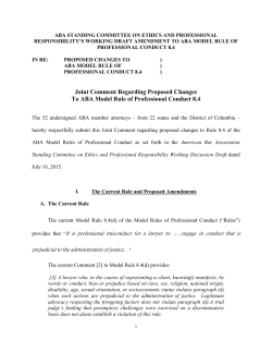 Joint Comment Regarding Proposed Changes To ABA Model Rule