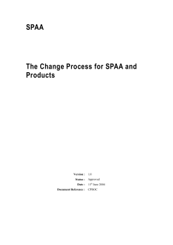 SPAA Change Control Process