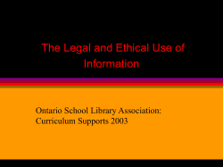The Legal and Ethical Use of Information