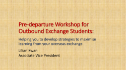 Pre-departure Workshop for exchange out students Nov 2016