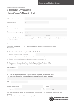 6 Registration Of Alteration To Rules/Change Of Name Application