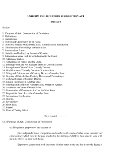 Uniform Child Custody Jurisdiction Act