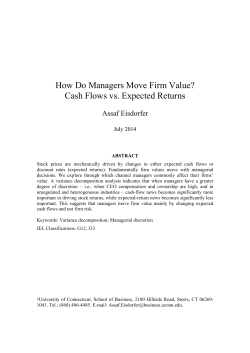 How Do Managers Move Firm Value? Cash Flows vs. Expected