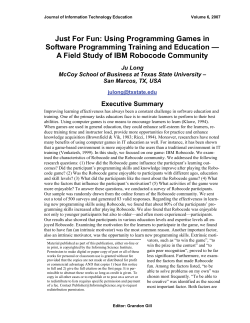 Just For Fun: Using Programming Games in Software Programming