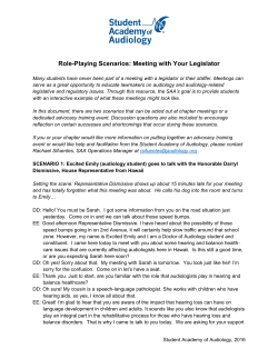 Role-Playing Scenarios: Meeting with Your Legislator