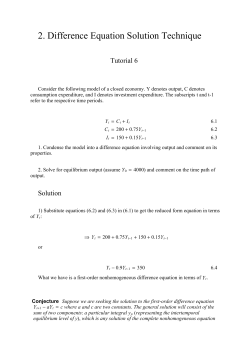 2. Difference Equation Solution Technique