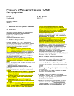 0LM05 - Philosophy of Management Science