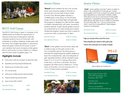 RCCC Golf Camps Junior Clinics Junior Clinics