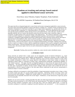 Random Set Tracking and Entropy Based Control Applied to