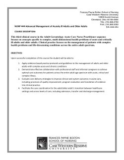 NUNP 444 - Frances Payne Bolton School of Nursing