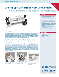 Dometic Spot Zero Mobile Wash Down System Spec Sheet