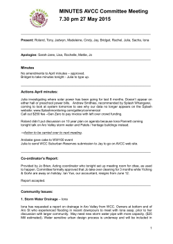 Minutes AVCC Committee Meeting