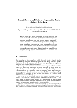 Smart Devices and Software Agents - University of York, Department