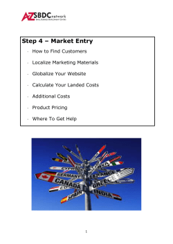 Step 4 &ndash; Market Entry