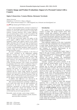 Impact of a Personal Contact with a Country