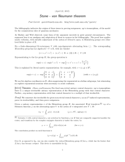 Stone - von Neumann theorem - Math-UMN