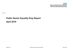 Profile of equality groups in BaNES