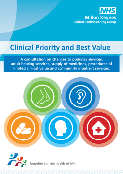 Clinical Priority and Best Value